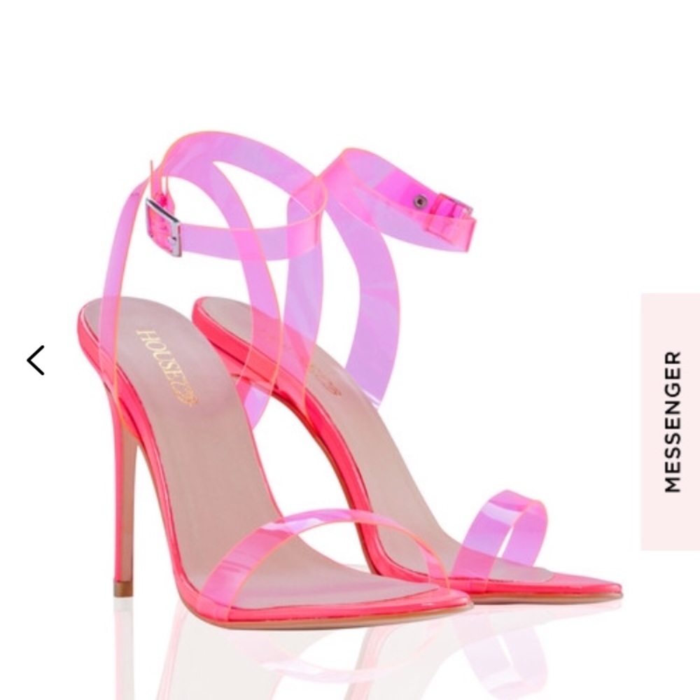House Of CB Ghost Neon Pink Heels